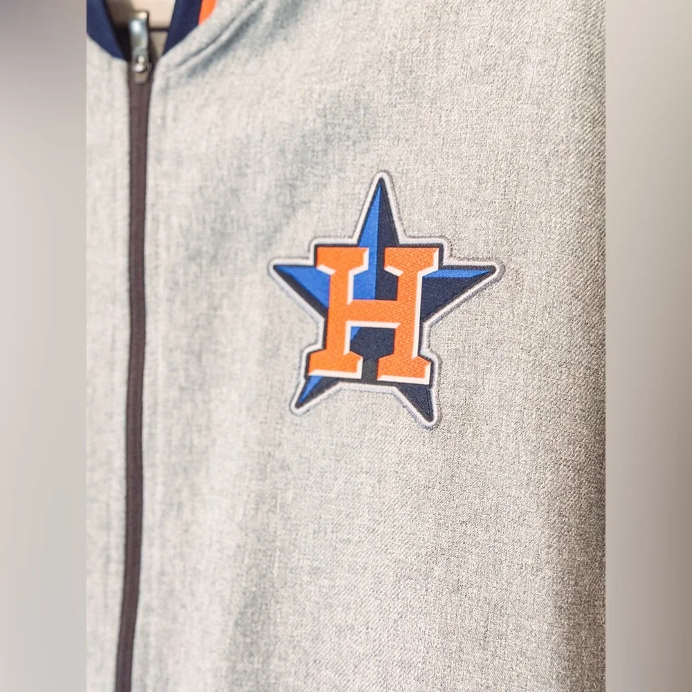 Nike Men's Houston Astros Dry Fit Gray Blue Game Performance Full Zip Jacket - Picture 3 of 14
